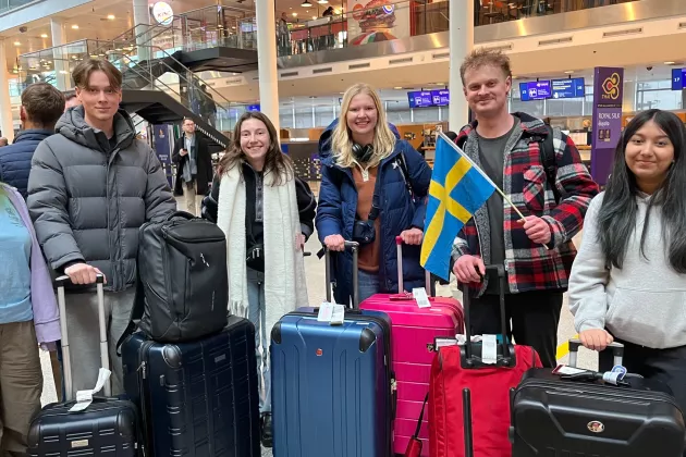 International students at Kastrup Airport