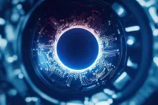 An illustration that looks like a digital eye