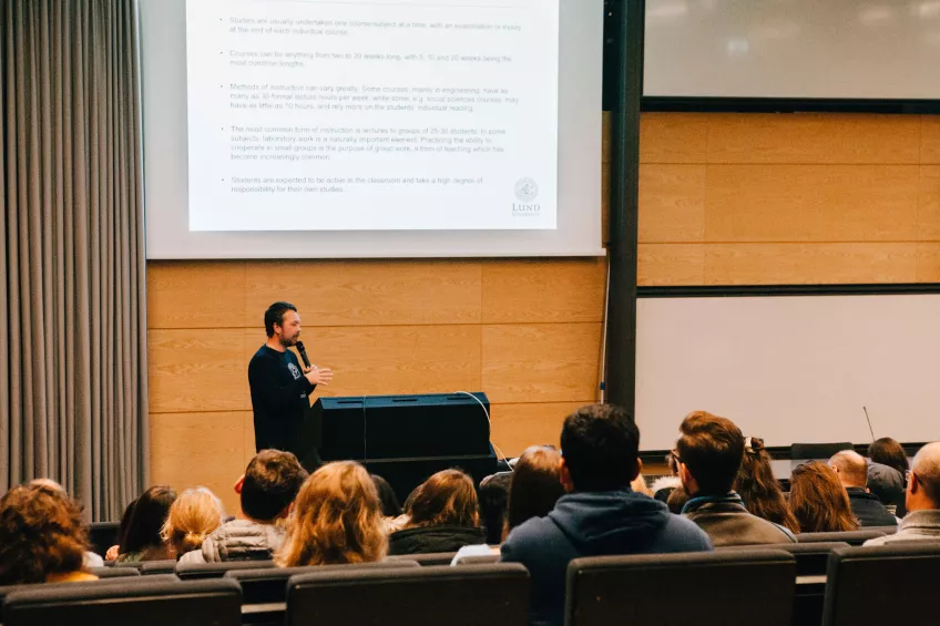 LU staff presenting study opportunities to prospective students