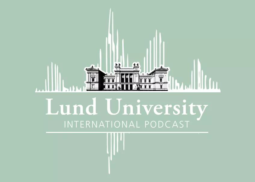 The Lund University International Podcast logotype. Illustration. 