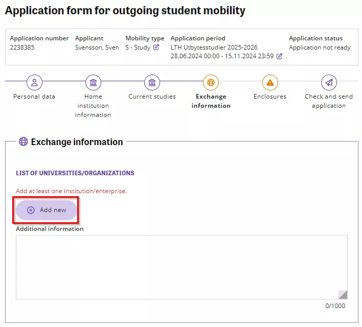 Screenshot from SoleMove - Exchange information. Photo